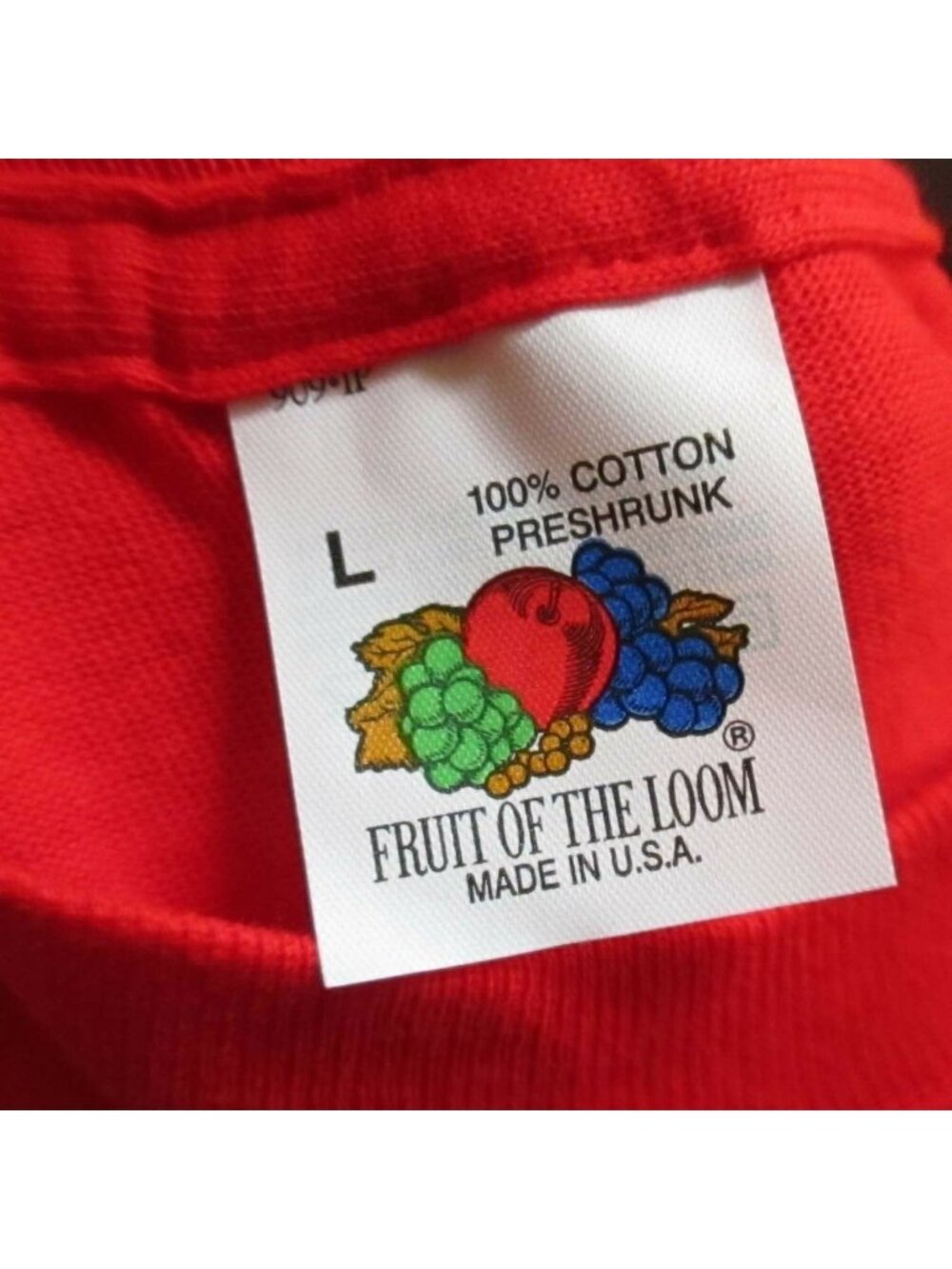Vintage 1990's Mens Tee Large POCKET COTTON T-shirt FRUIT LOOM FTL SINGLE STITCH